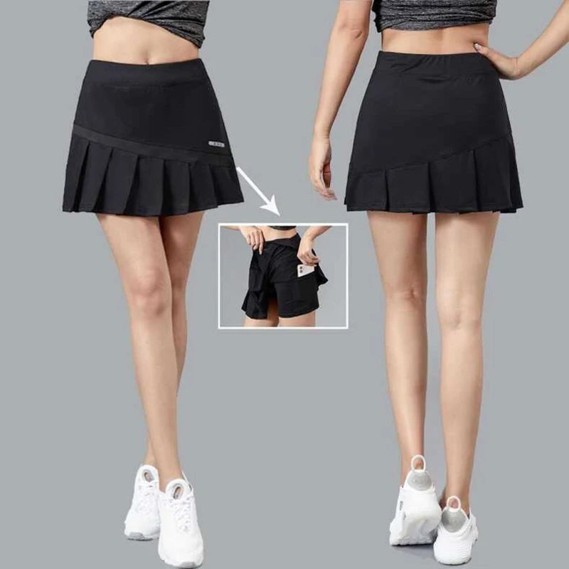New sports short skirt for women, quick drying badminton, tennis pants skirt, marathon golf, half body pleated skirt, summer
