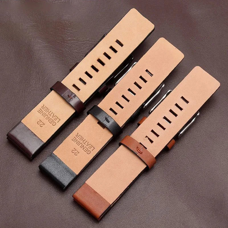 22/24/26/28/30/32mm For diesel Genuine Leather Strap Bracelet DZ7311 DZ7332 DZ7314 DZ1405 DZ4323 Watch Band Man's Black Brown