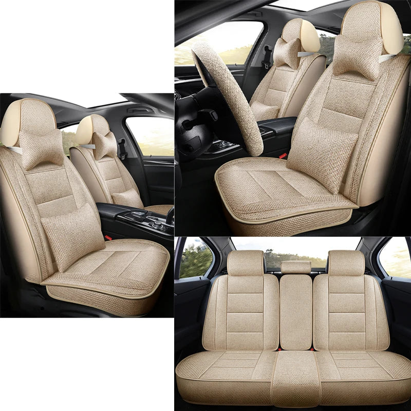 Universal Flax Car Seat Cover For Suzuki Grand Vitara SX4 Swift Ignis Auto Accessories Interior Breathable Protector Pads 차량용품