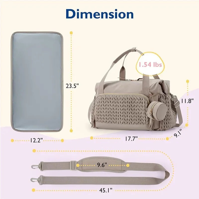 New Mommy Diaper Bag Large Capacity Organizer For Baby Diapersr Stroller Hanging Bags Maternity Women Fashion Tote Lightweight