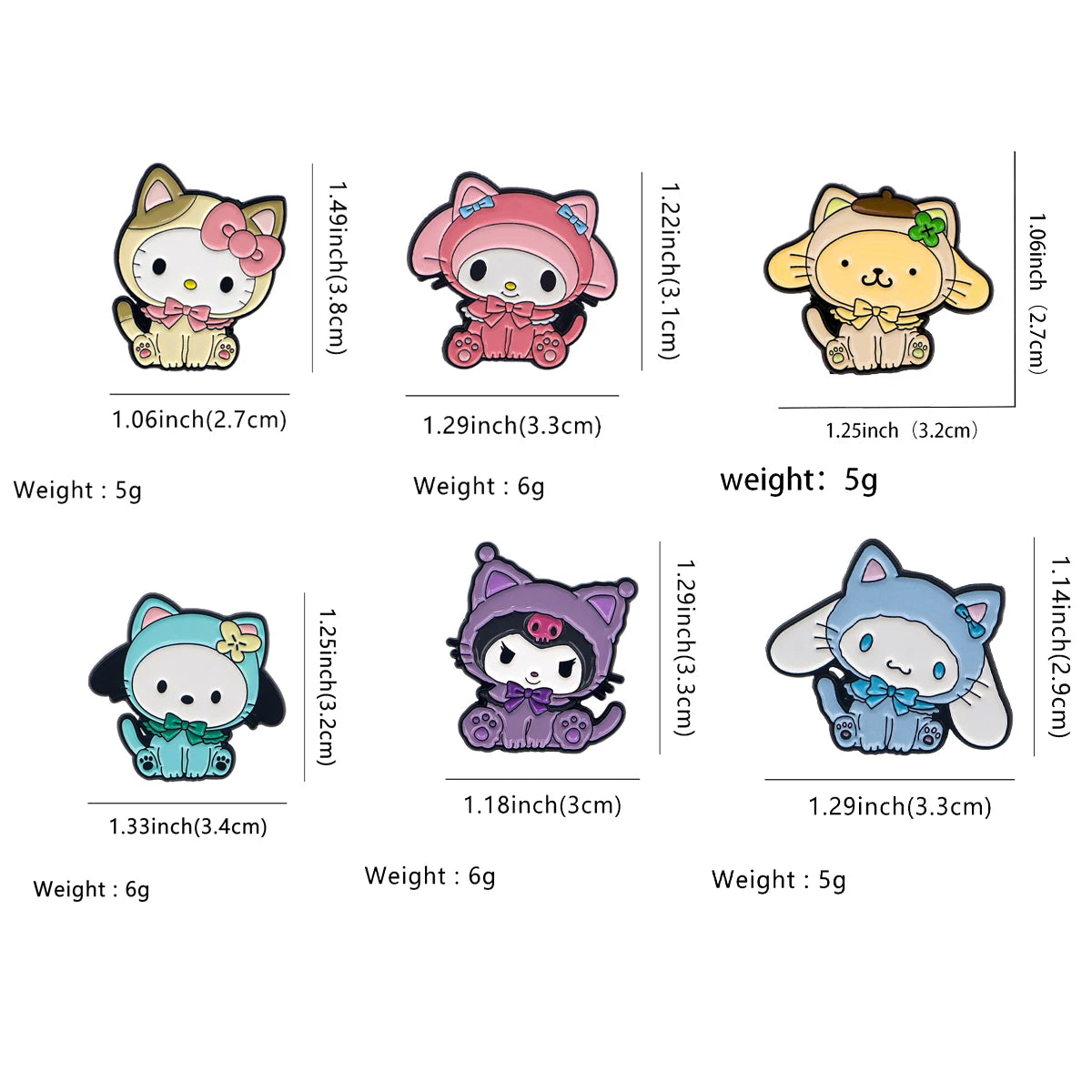 Cute Cat Enamel Pin Kawaii Anime Brooch Pines Lapel Pins Badge on Backpack Clothing Accessories Fashion Jewelry Girls Gifts