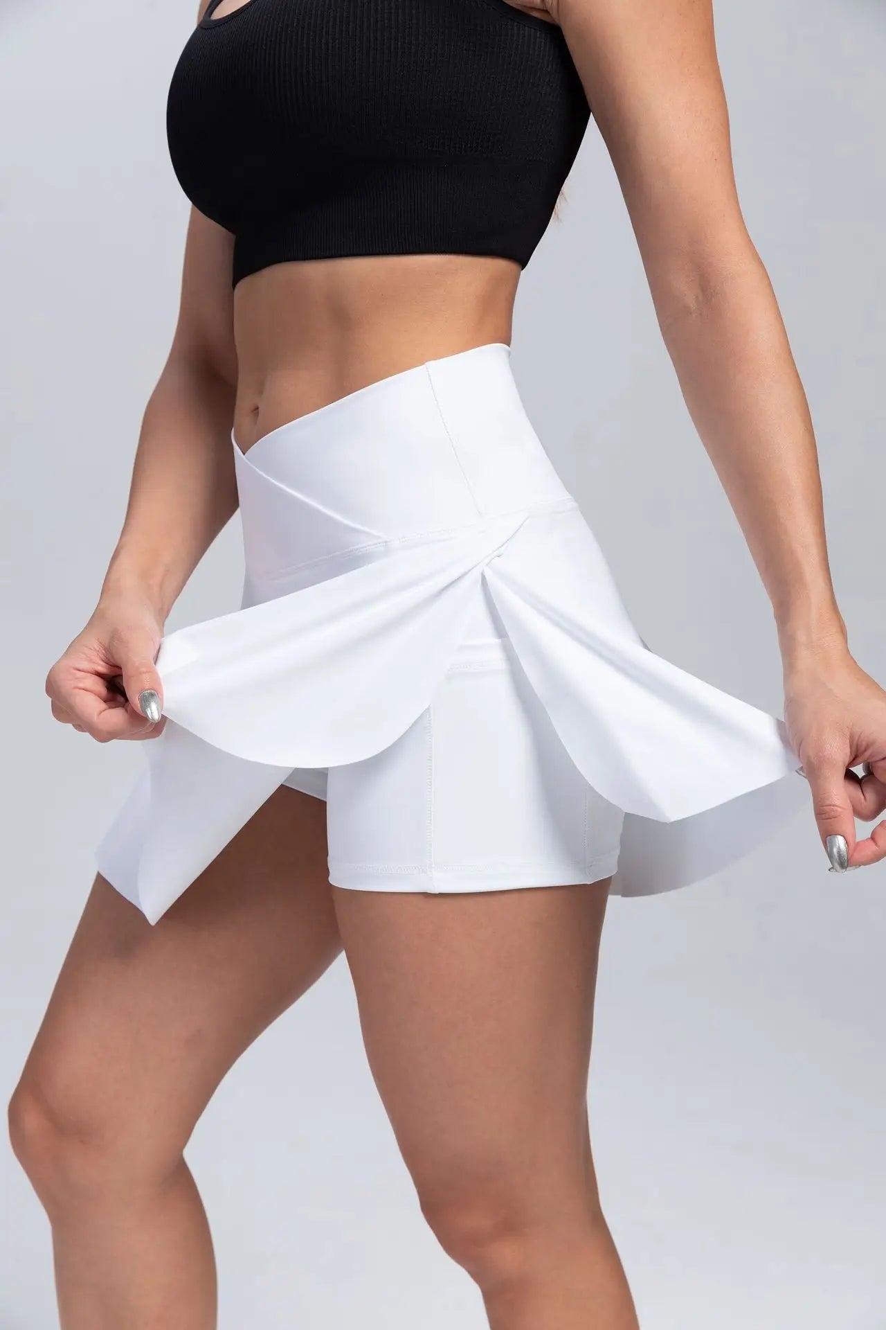 Women Fitness Shorts Skirts Yoga Seamless Leggings High Elastic Sports Fashion Gym Trainning Tennis Dresses High-Waist Skirts