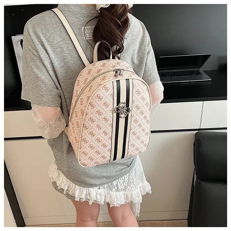 Luxury large capacity outdoor travel handbag, modern trendy women's backpack, classic design zipper shoulder bag