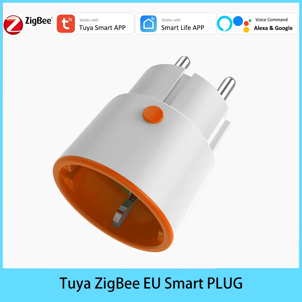EU 16A Tuya ZigBee Smart Home Energy Monitoring Plug Outlet Socket Alexa Google, Home Assistant, Zigbee2mqttt, Smartthings Hub