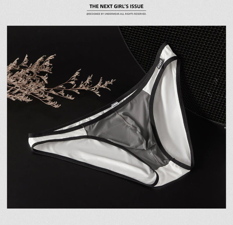 Ice Silk Sexy Men Underwear Briefs Cueca Mid Waist Thin Calcinha Quick Dry Youth Panties Ropa Interior Hombre U Pouch Underpants