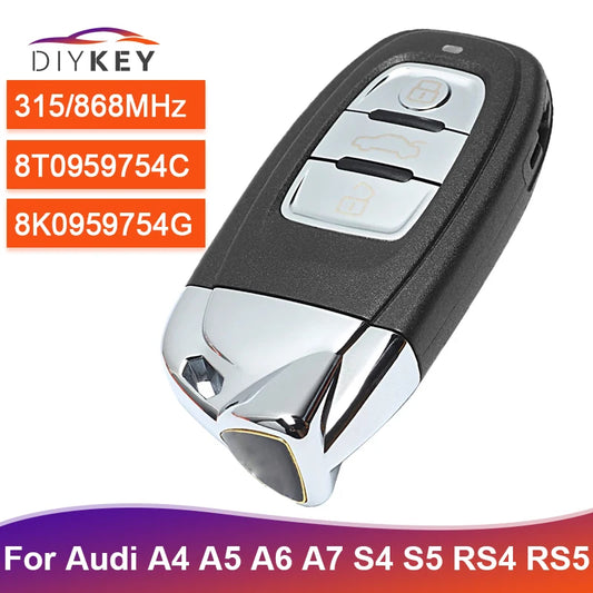 DIYKEY 8T0 959 754 C 315MHz 3 Buttons Modified As Lamborghini For Audi A4 A5 A6 A7 S4 2009-2016 Smart Remote Key Fob