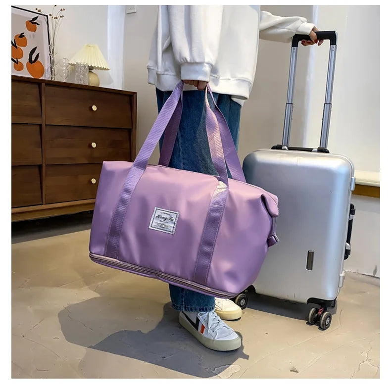 UNIXINU Carry On Travel Duffle Bag Nylon Waterproof Sports Gym Tote Bags for Women Large Capacity Storage Luggage Handbag