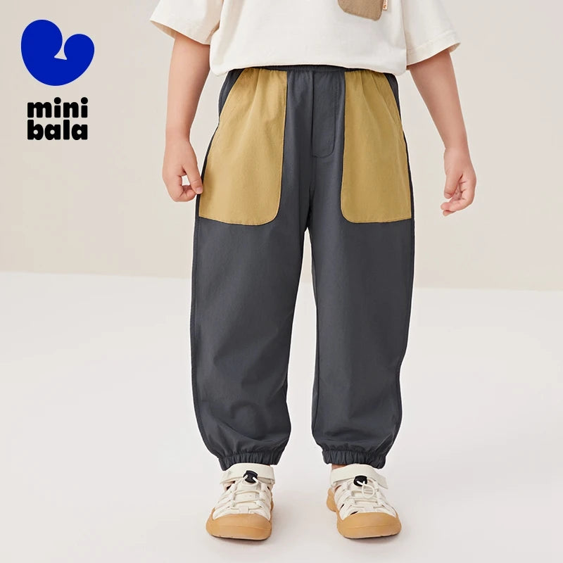 Mini Bala Long Pants Kids Casual Pants 2024 Summer Quick-Dry Cool-Feeling Long Pants