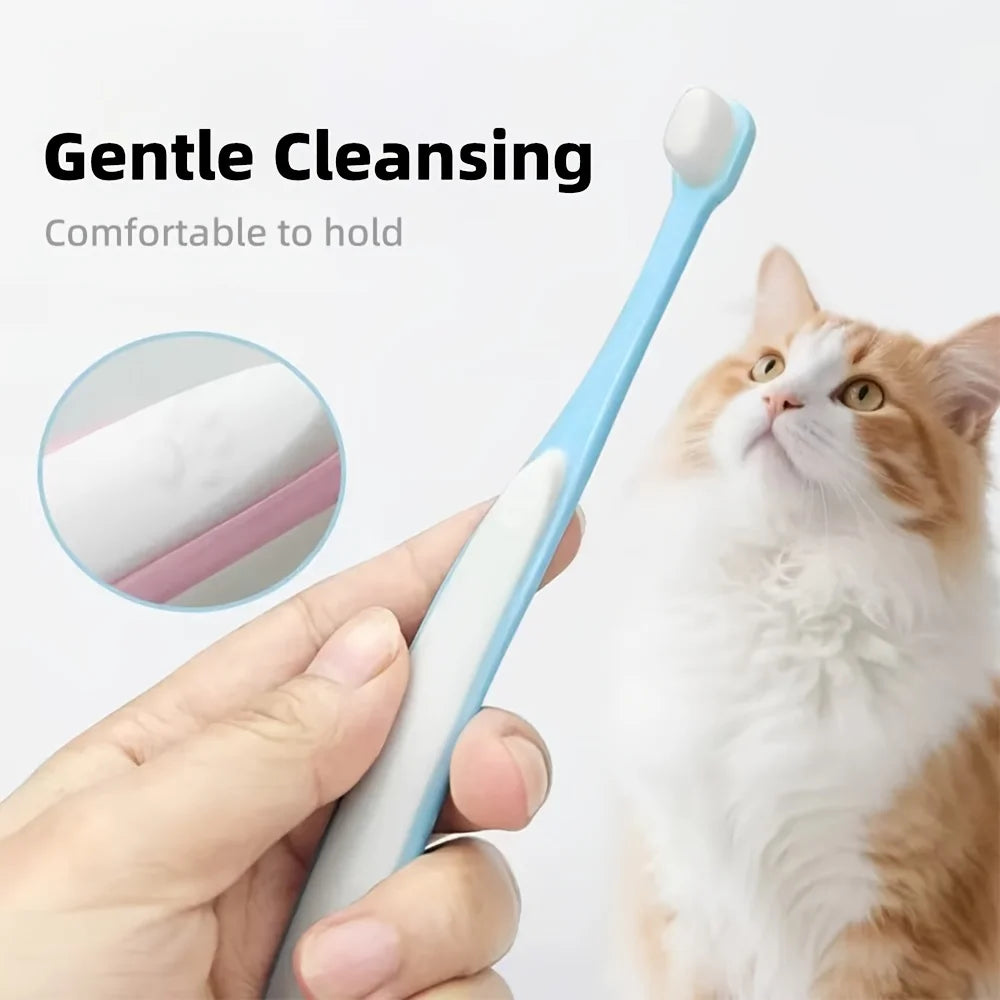 2Pcs Pet Toothbrush, Ultra-Fine Bristle Small Head Toothbrush, Soft Bristles, Oral Care For Dogs & Cats, Universal For Pets
