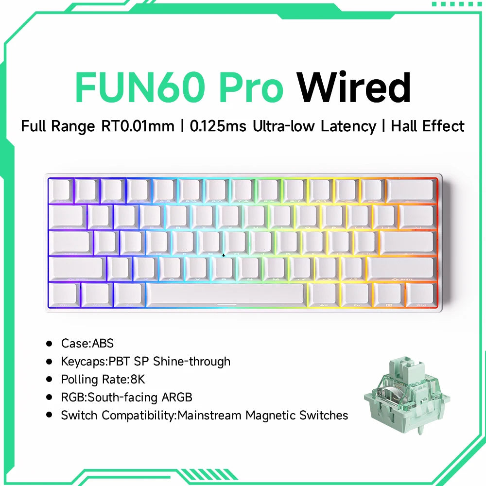 Akko MonsGeek FUN68 FUN60 PRO&MAX  HE Magnetic Keyboard 60% 65%Gaming Keyboards Rapid Trigger 8K Custom Keyboard Gamer Esports