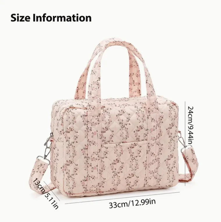 New Design Diaper tote, Travel diaper bags with adjustable Long Shoulder Strap, Floral Changing bag for Boy and Girl
