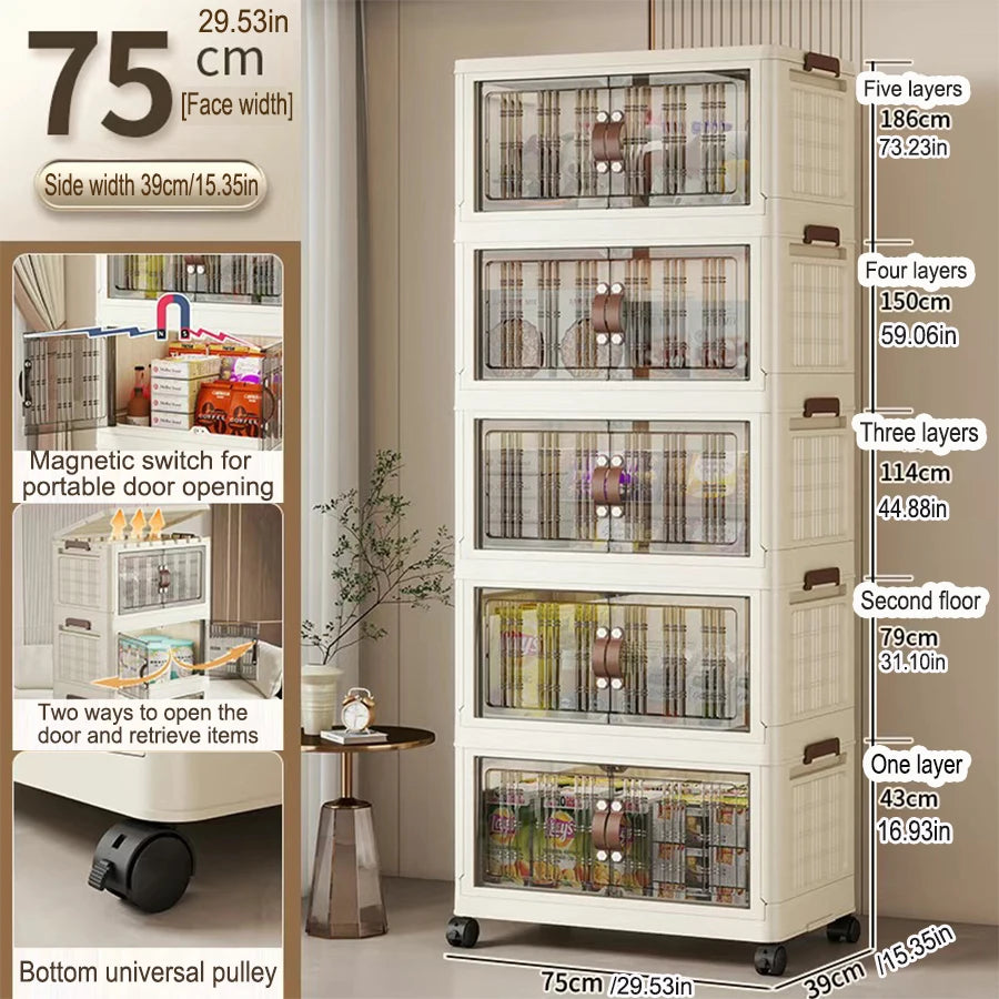 Large Capacity Folding Storage Cabinet - Dustproof Wardrobe Closet Organizer Easy Install