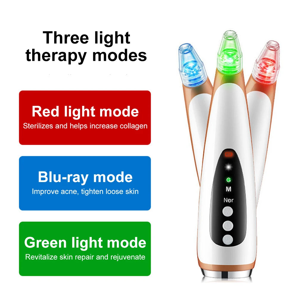 Electric Blackhead Remover & Pore Cleaner, Acne Treatment Facial Device with Skin-Tightening for Deep Cleansing Skincare Tools