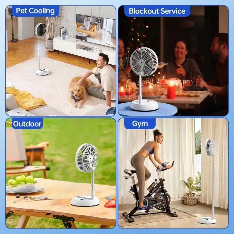 2026 NEW  Outdoor Portable Silent Remote Control Desktop Vertical Automatic Shaking Fan Aluminum Alloy Telescopic Timed Home Fan