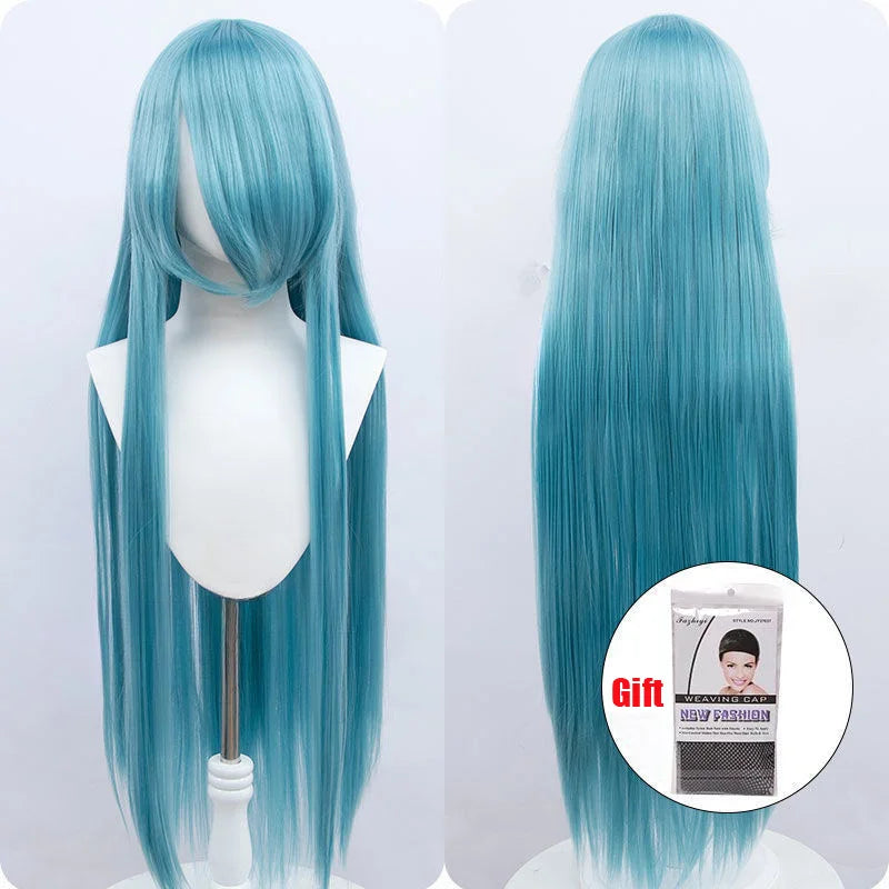 Snoya 100cm synthetic long straight cosplay wig with bangs Heat Resistant hair Anime pink blonde red purple women wig