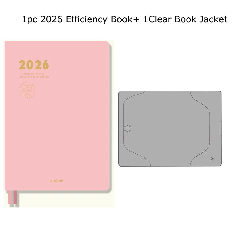 Kinbor 2026 A5 Efficient Planner Notebook,2 Days per Page with Habit Tracker,To-Do Lists&Time Management for Workplace, College
