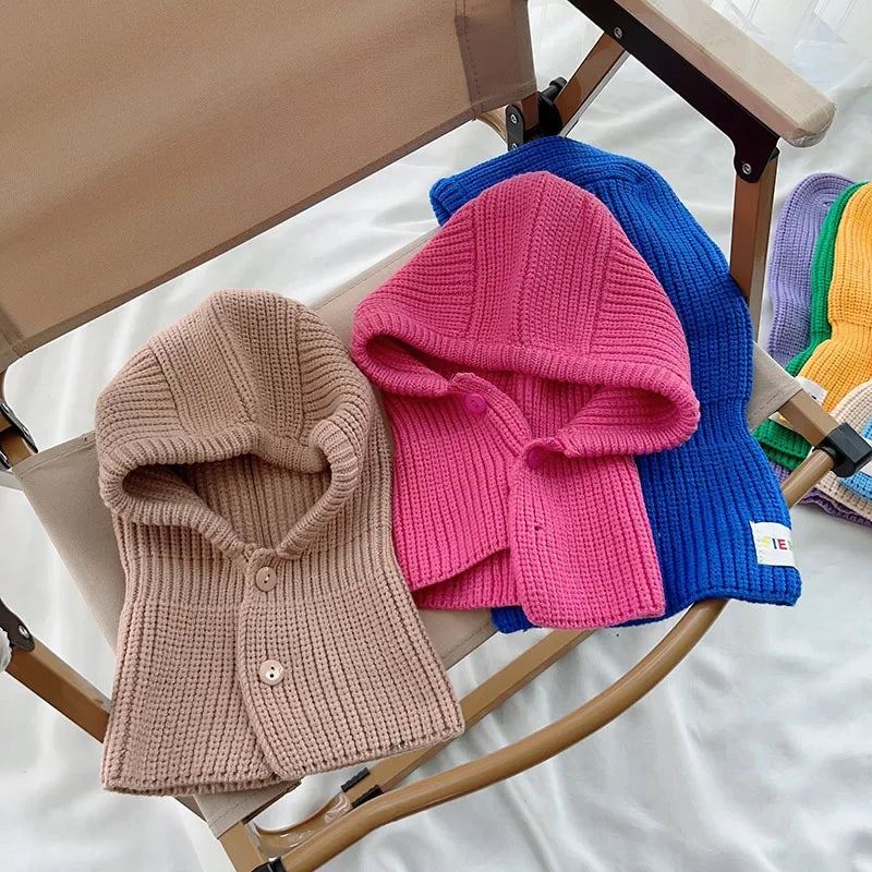 2-8 Years Old Boys Girls Beanie Hat  Balaclava Scarf Wrap Winter Windproof Face Covering for Skiing Climbing Outdoor Caps