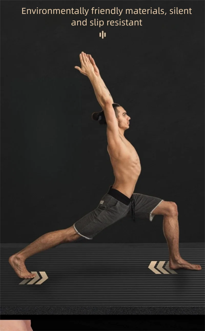 Extended and Widened Men's Yoga Mat Indoor Non-Slip Fitness Mat Beginner Yoga Mat Thickened Exercise Shaping Floor Mat