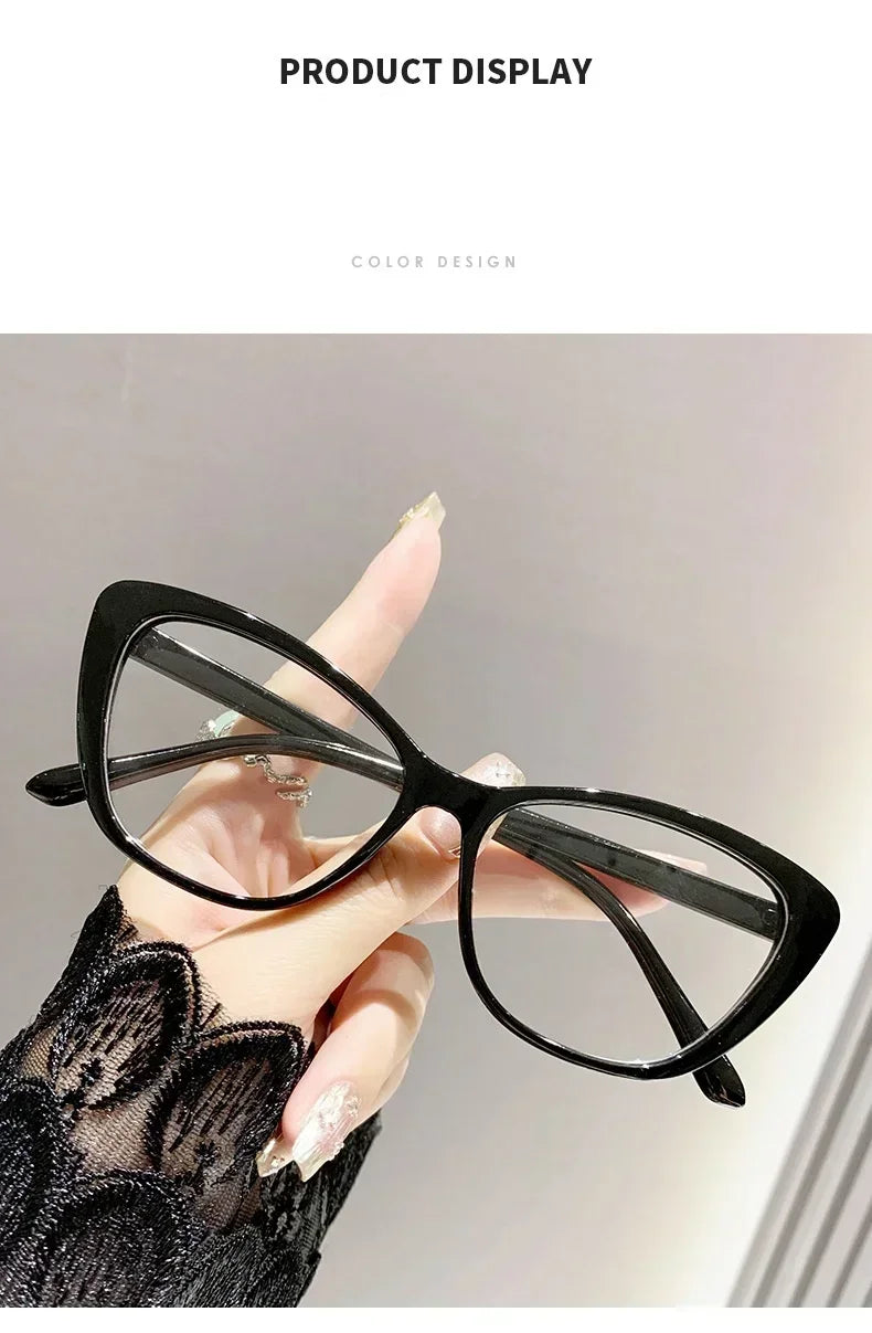 Fashion Ladies Reading Glasses Women Men Trendy Luxury Design Presbyopia Eyeglasses Cat Eye Anti-blue Light Eyewear for Female