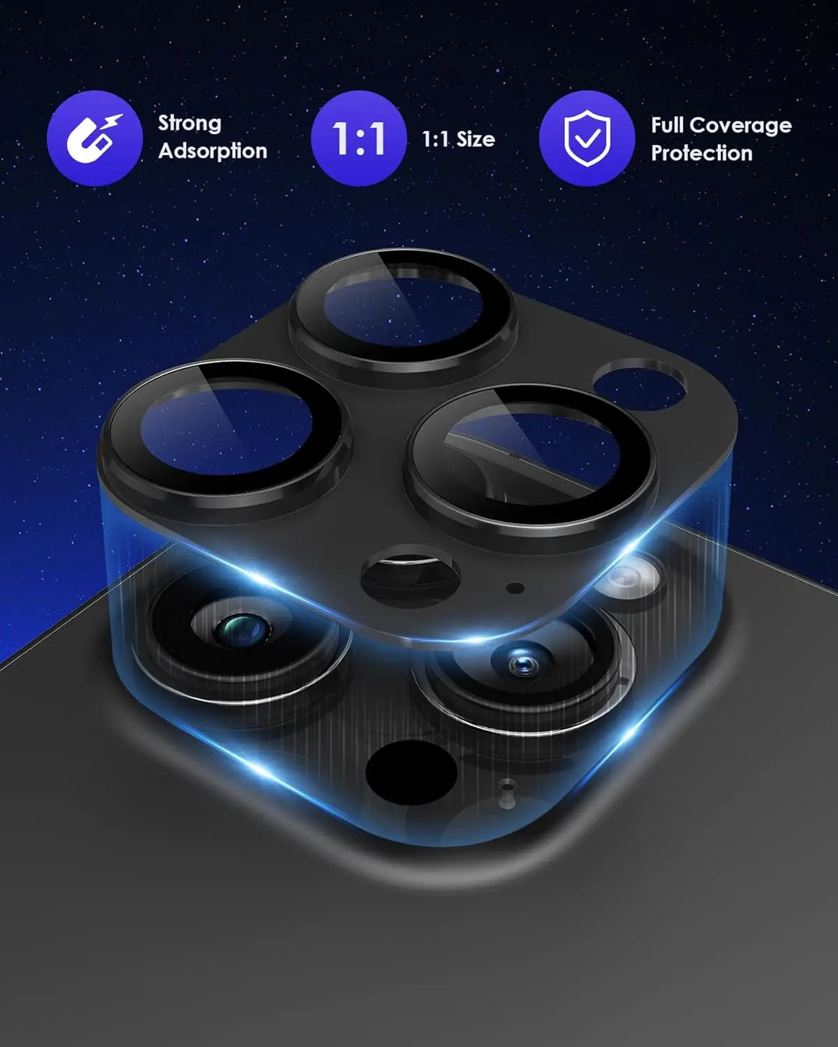 1PC Metal Camera Lens Protector For iPhone 16 15 14 13 12 11 Pro Max 9H Tempered Glass Ziai Matte Armor Black Anti-Scratch