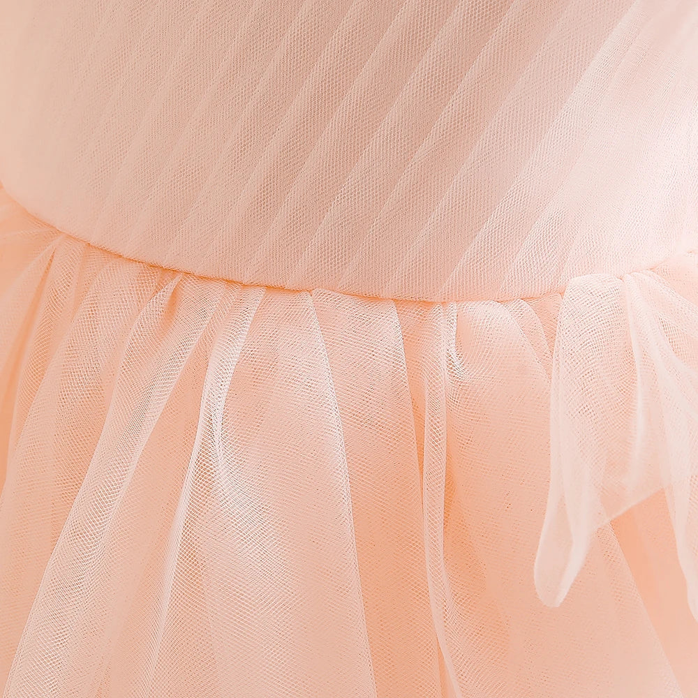 Tulle White Bridesmaid Dresses For Girls Children Costume Elegant Kids Wedding Party Dress Teen Girl Birthday Evening Vestidos