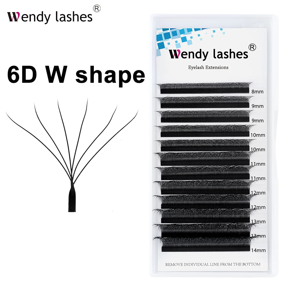 Wendy Lashes 6D W Shape EyeLash Extension Premade Volume Fan High Quality Fake Eyelashes Supplies Natural Look Handmade Lash