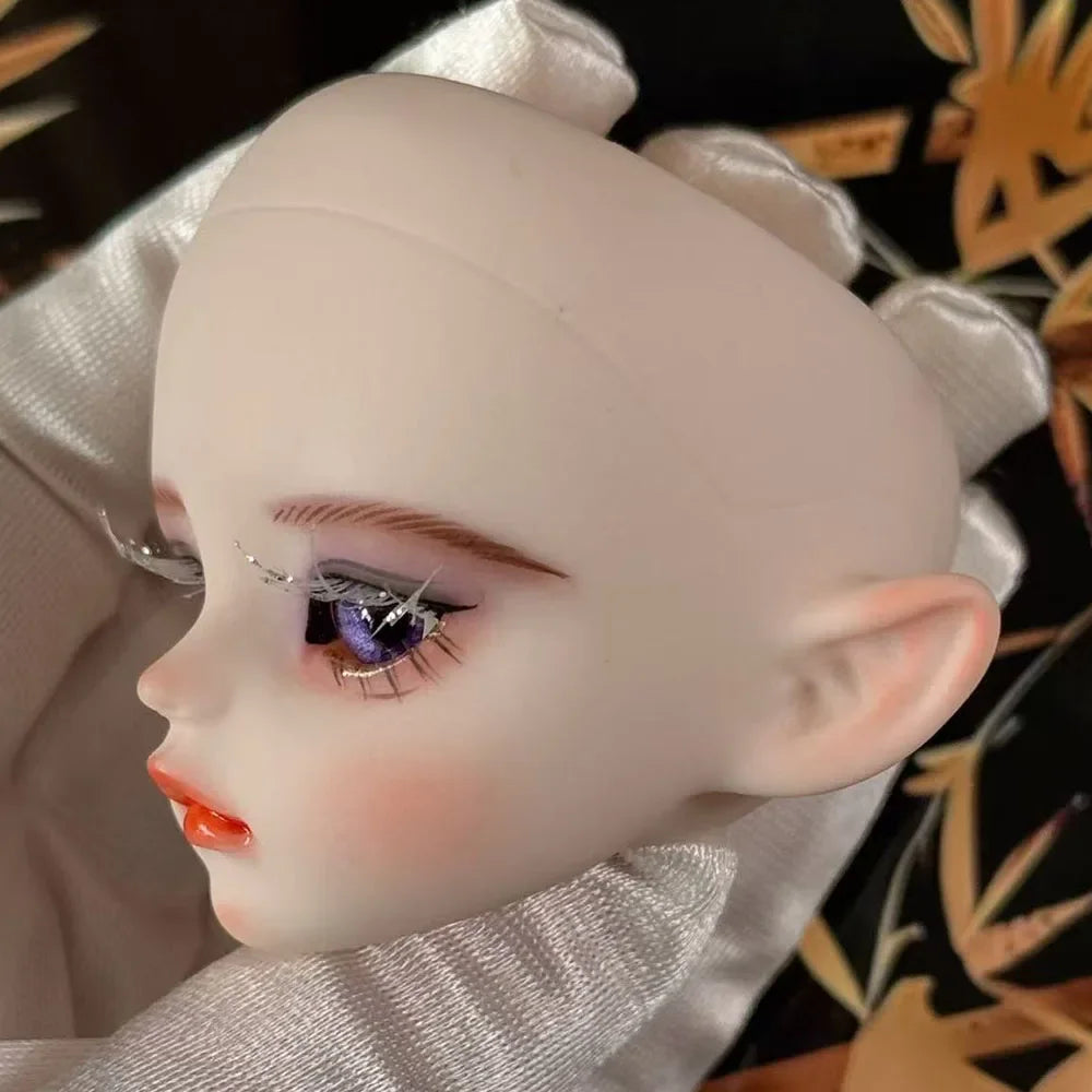 Cute 1/6 BJD Doll Head Handmade Elf Makeup Dolls White Eyelash 30cm Doll Kids Toy Gift Dolls for Girls