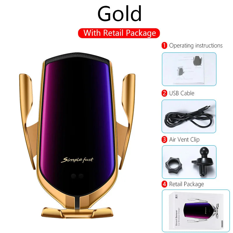Infrared Wireless Charger Sensing Automatic Clip For Sanmung S9 S10 iphone X XS Max XR 14 12 10W Infrared fast Wireless Chargers