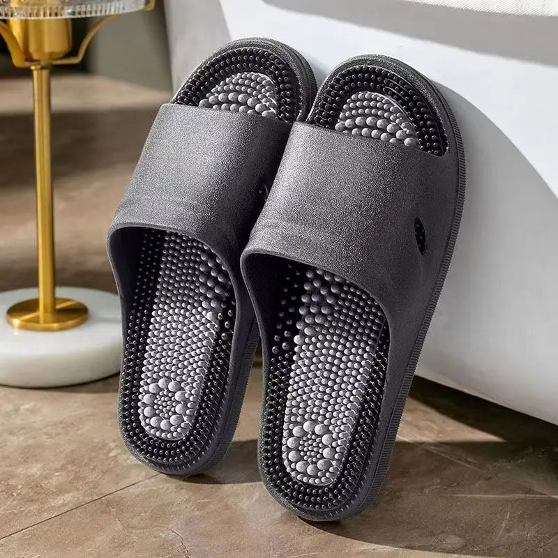 Summer New Woman's Open Toe Foot Sole Massage Slipper Soft Sole Non Slip Comfortable Home Slippers Bathroom Slippers