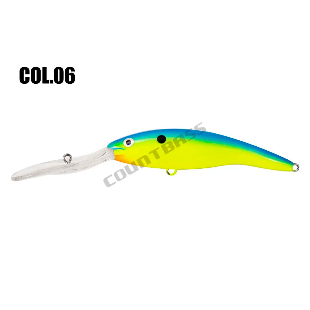Countbass Deep Tail Wobbler Floating Diving Depth 9M Crankbait Fishing Lures, 110mm 22g
