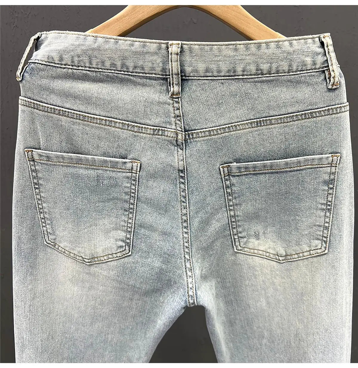 New Stylish Men's Denim Jeans Fashion Skinny Pants Summer 2023 Cowboy Casual Long Embroidery Washed Luxury Clothing for Men