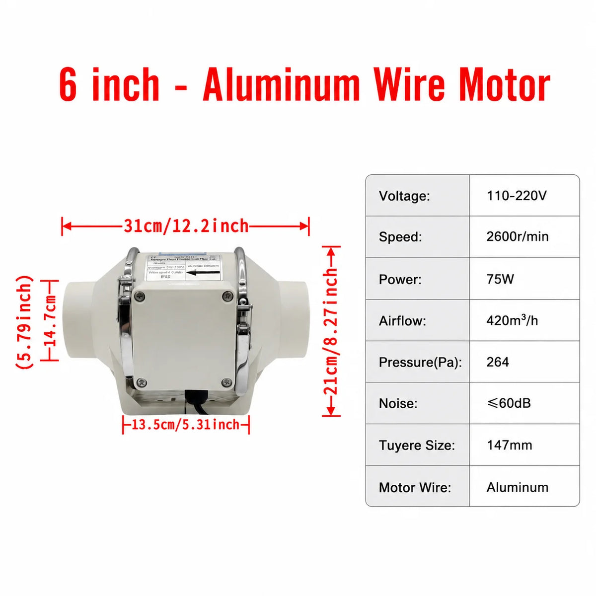 4/5/6 Inch Exhaust Flue Fan Remote Control Mixed Flow Inline Fan 220V High Speed Quiet Exhaust Fan For Home Vents