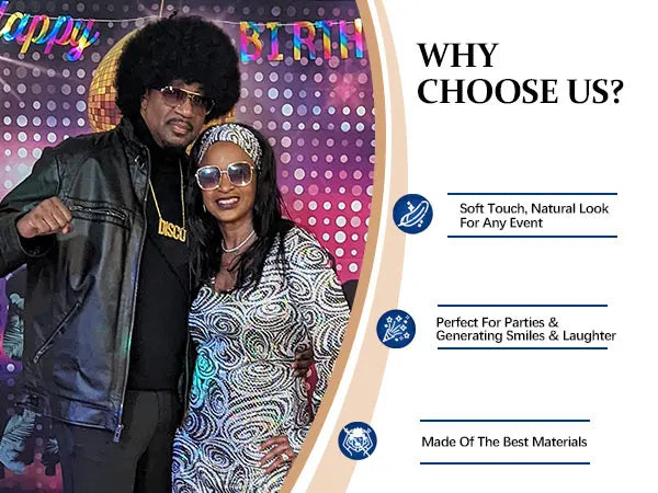 Synthetic 70S 80S Men’s Afro Wig for Disco Party Hippie Extensionsro Curly Retro Disco Rocker Wigs for Costume Halloween Cosplay