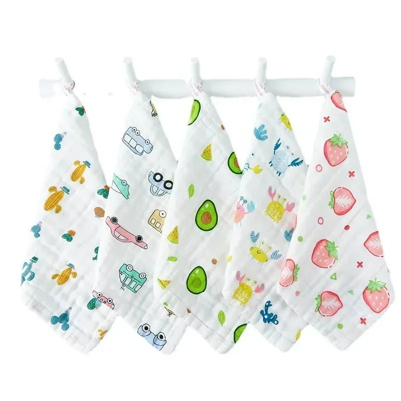30*30cm Baby 6 Layers Cotton Towel Soft Baby Towels Handkerchief Bathing Feeding Washcloth Wipe Burp Cloth Lot Muslin 3/5pcs