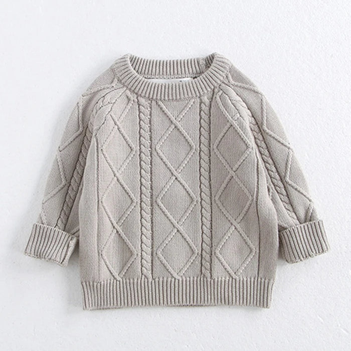 2024 New Autumn Winter Children Knitted Clothes Suit Long Sleeved Knitted Pullover+Jumpsuit Newborn Baby Boys Girls Clothing Set