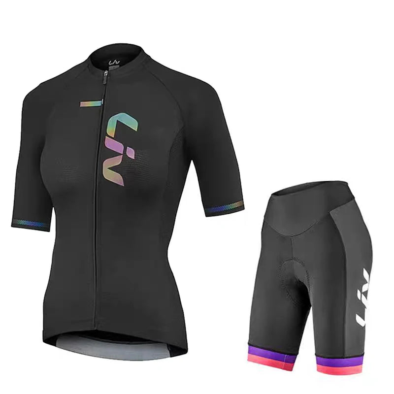 LIV Women's cycling clothes summer road cycling jerseys cycling bibs breathable quick drying clothes cycling shirts