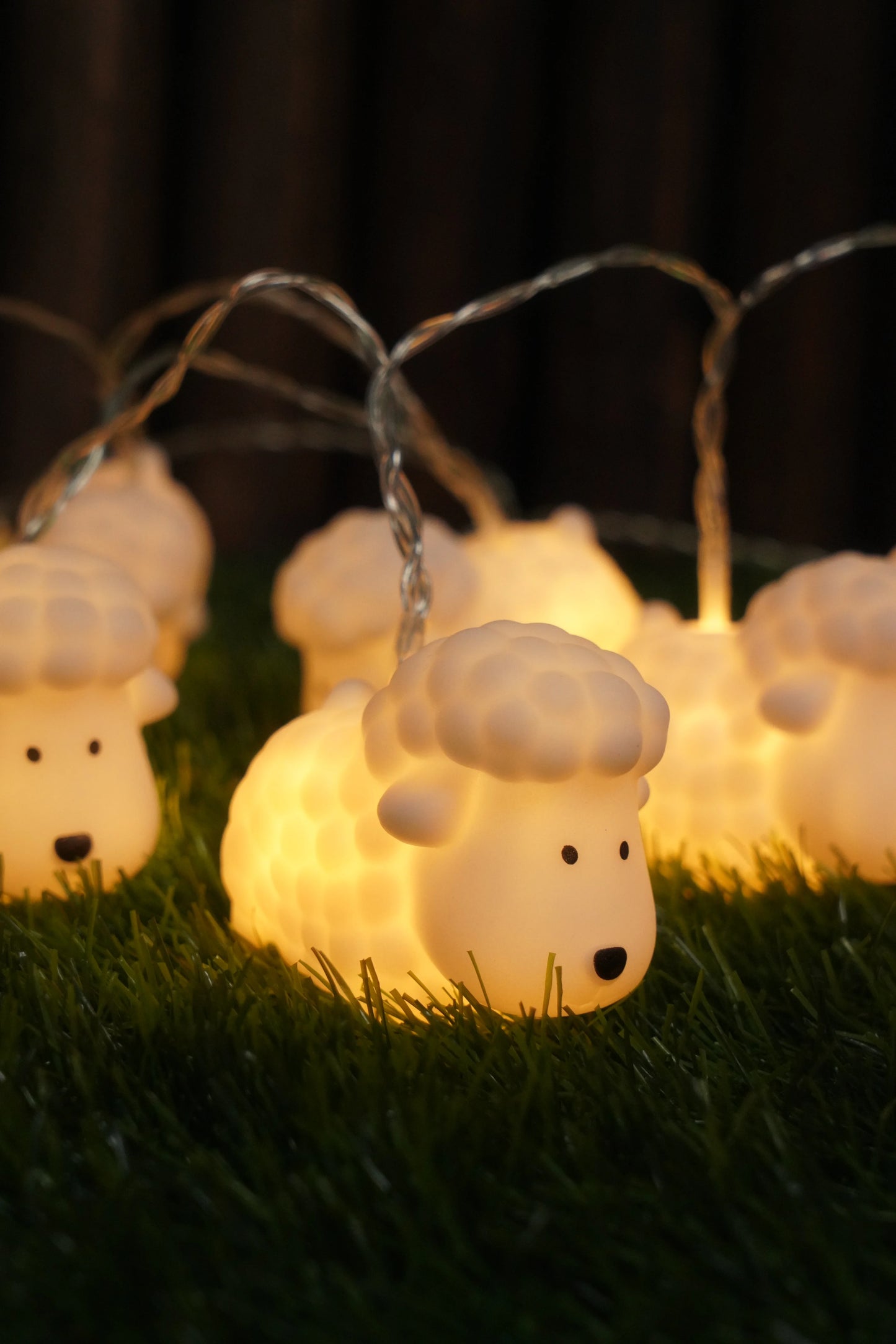 New LED Rubber Coated String Lights for Kids Room Decor-Cute 3D Sheep Animal Shaped Night Light,Birthday Nursery Wall Decoration