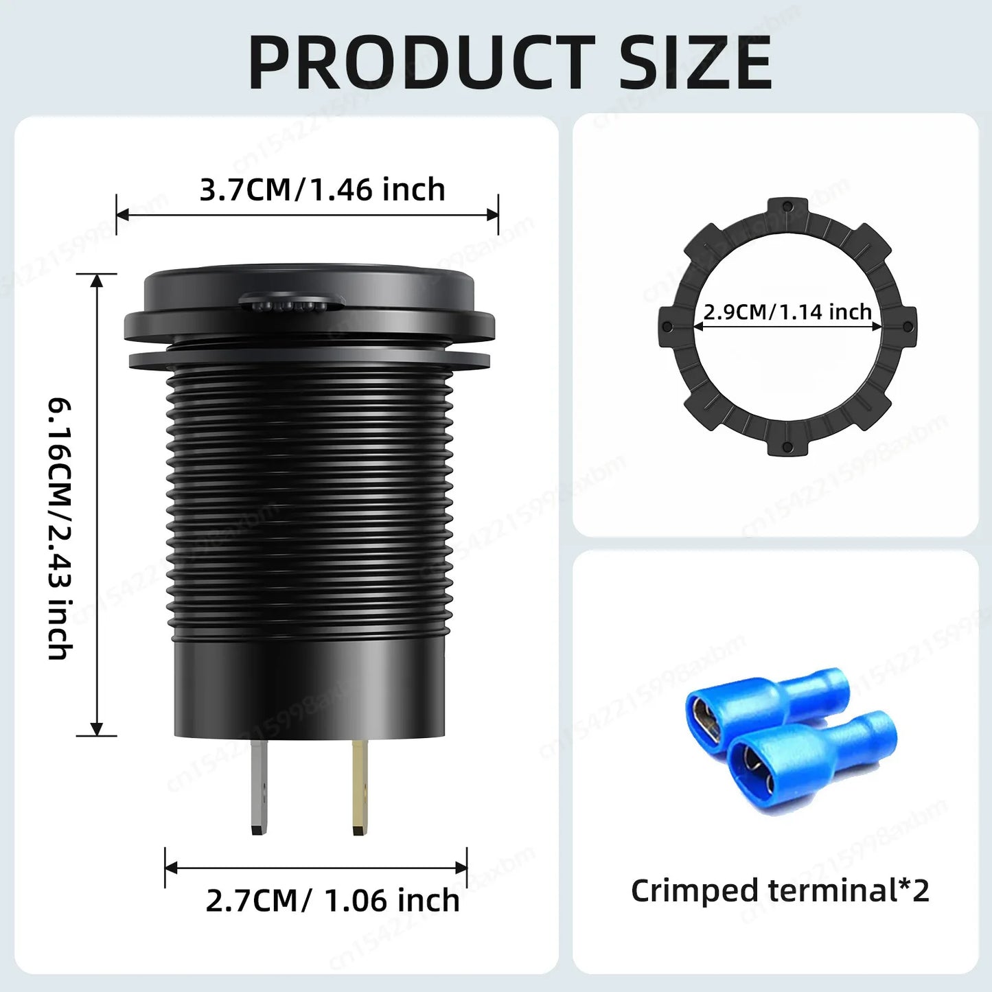 118W 12V USB Outlet Car Charger 100W PD3.0 & 18W QC3.0 Car USB Fast Charging Ports Aluminum Socket for Car RV Marine Golf Cart