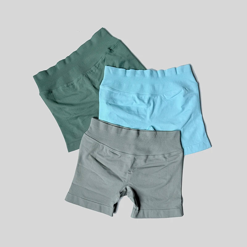 Women Casual Sports Shorts Summer Thin High Waist Shorts 4.5" Low Ribbed Band Running Breathable Short Pants