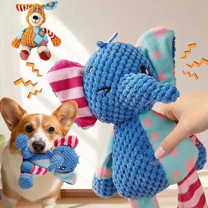 1/2 Pcs Pet Voice Toys Dog Plush Teeth Grinding Anti Bite Interactive Cat and Dog Supplies Self Hi Training Toys