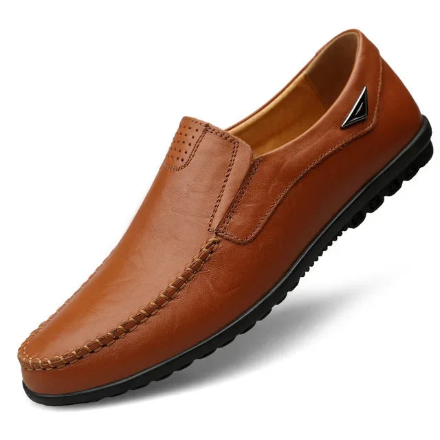New Genuine Leather Men Casual Shoes Luxury Brand Mens Loafers Moccasins Breathable Slip on Black Driving Shoes Big Size 47
