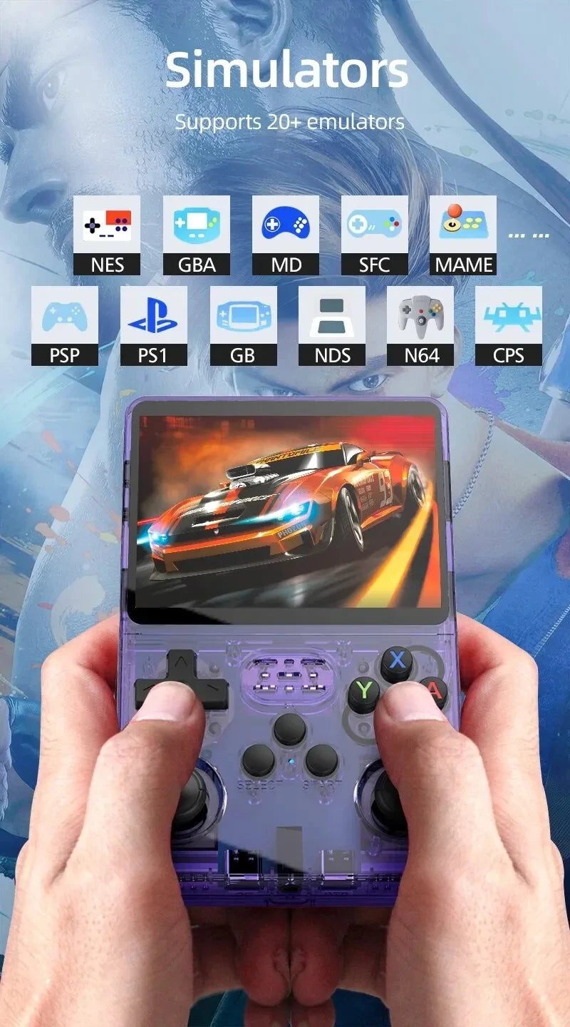Retro R36S handheld game console 3.5-inch IPS screen Linux system 128GB portable pocket player for gaming