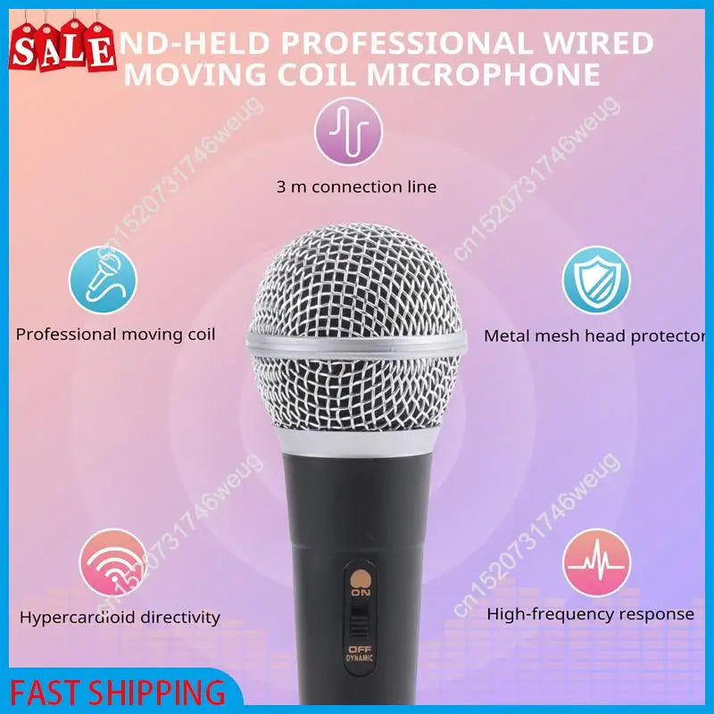 Flash Deal-Karaoke Microphone Handheld Professional Wired Dynamic Microphone Clear Voice Mic For Karaoke Vocal Music Performance