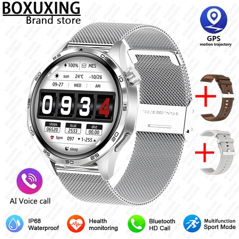 2025 New Mens Smart Watch 360 * 360 Bluetooth Call Smartwatch AMOLED Screen GPS Smart Watches NFC Waterproof Smart Watch for Men