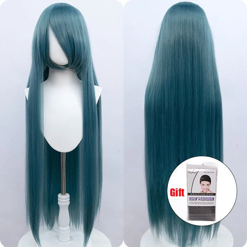 Snoya 100cm synthetic long straight cosplay wig with bangs Heat Resistant hair Anime pink blonde red purple women wig