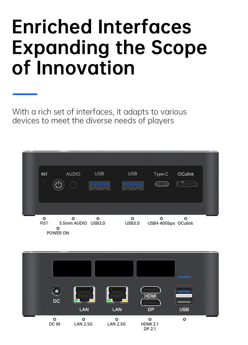 Topton Mini PC Gamer Intel Ultra 9 285H ES 7 255H ES 5 235H ES OCuLink USB4 2x2.5G LAN 2xNVMe Desktop Computer Windows 11 WiFi6E