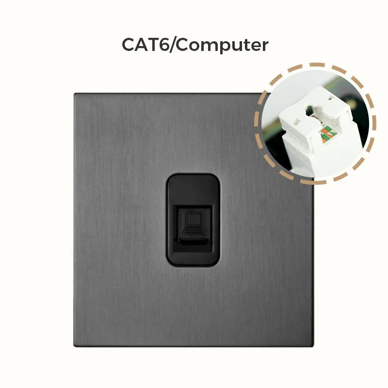 Avoir Wall Push Button Switch Y Type On Off Rocker Switches 2Way Power Scoket Gray Europe UK Electric Outlets Home Improvements