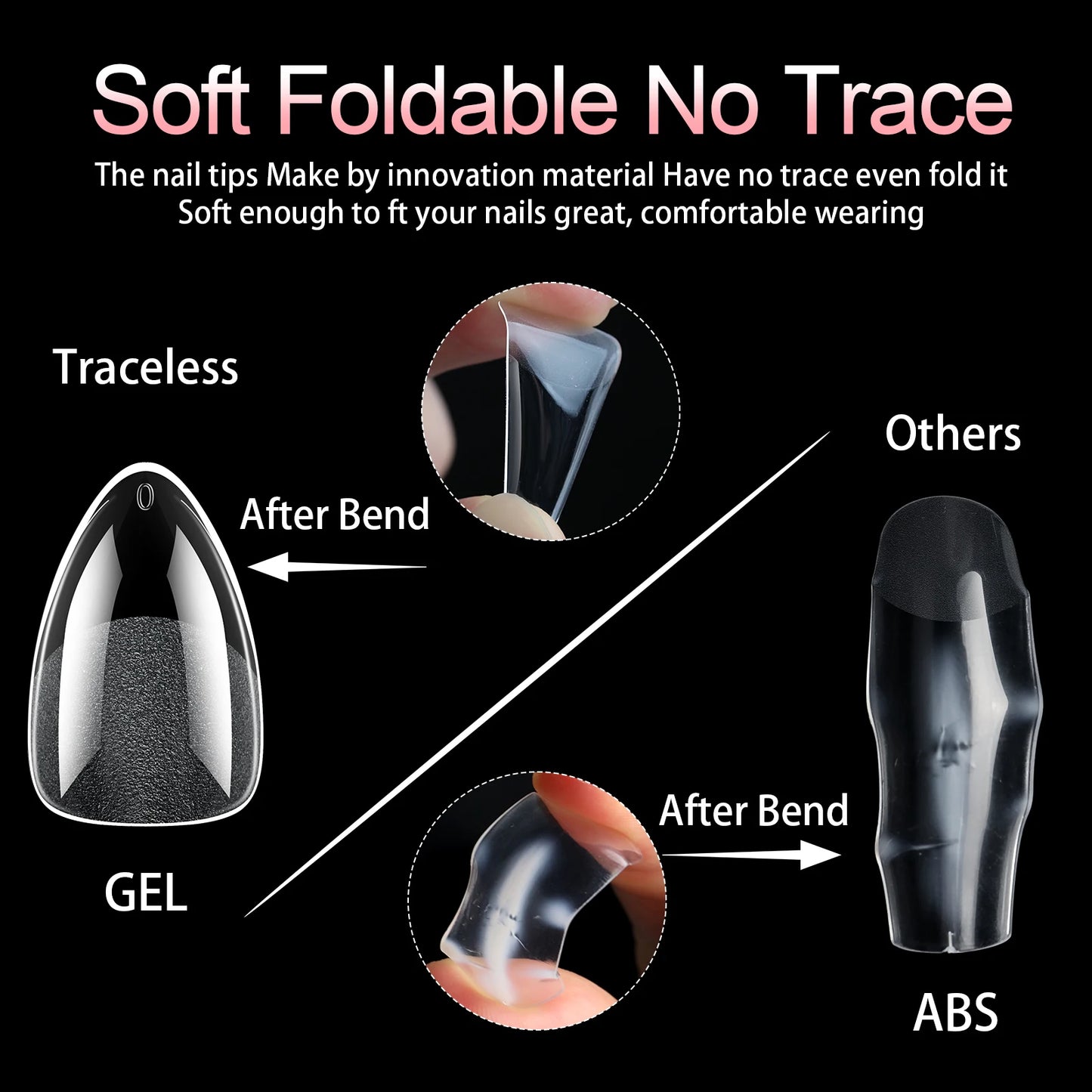 360pcs Soft Gel Nail Tips Semi-Matte Full Cover Almond Coffin Oval False Soak Off Gel Extension Tips Press On Nails Salon Home