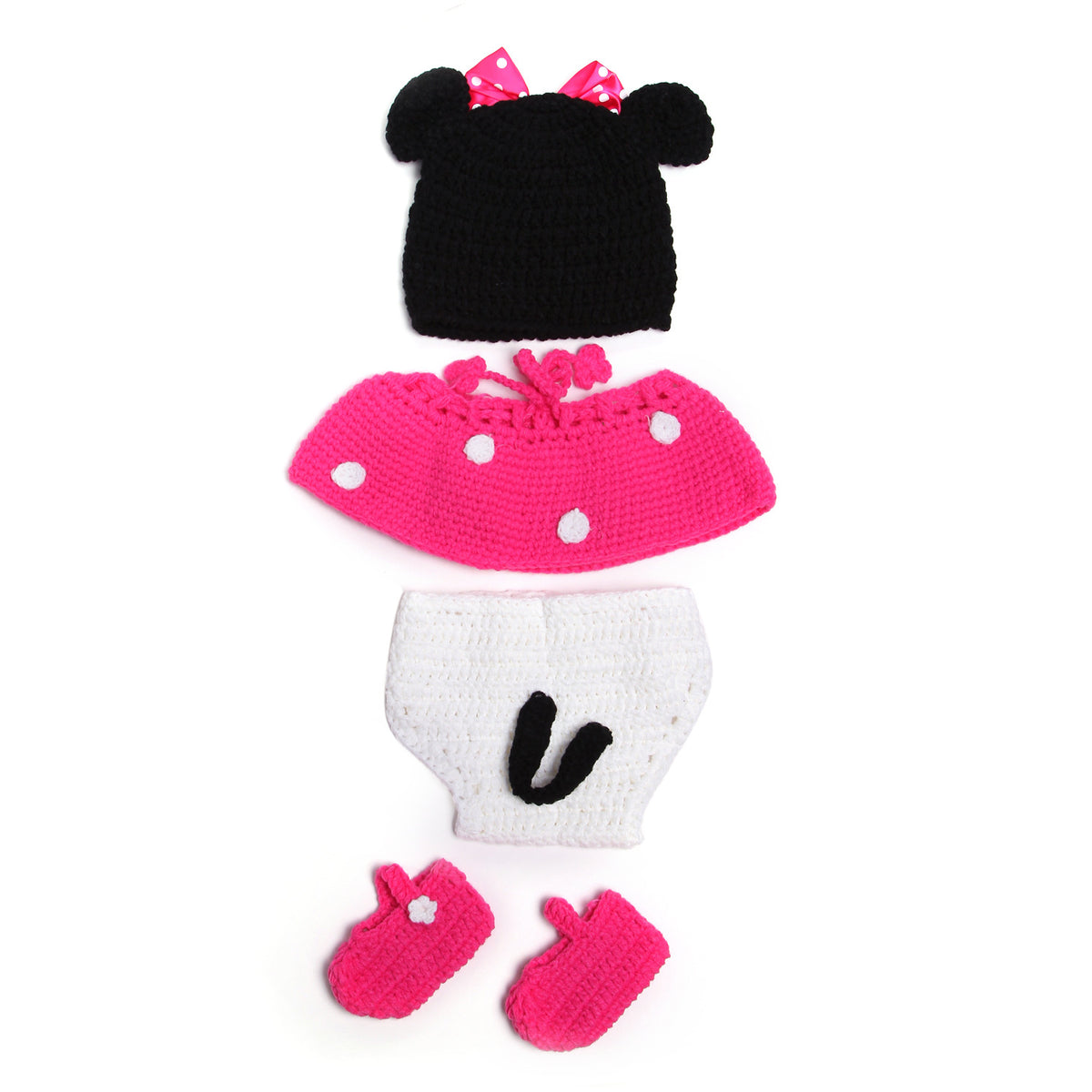 4PCS Animal Style Baby Crochet Halloween Costume Newborn Photography Props Handmade Knit Mickey Outfit Sleepy Owl Frog Baby Gift