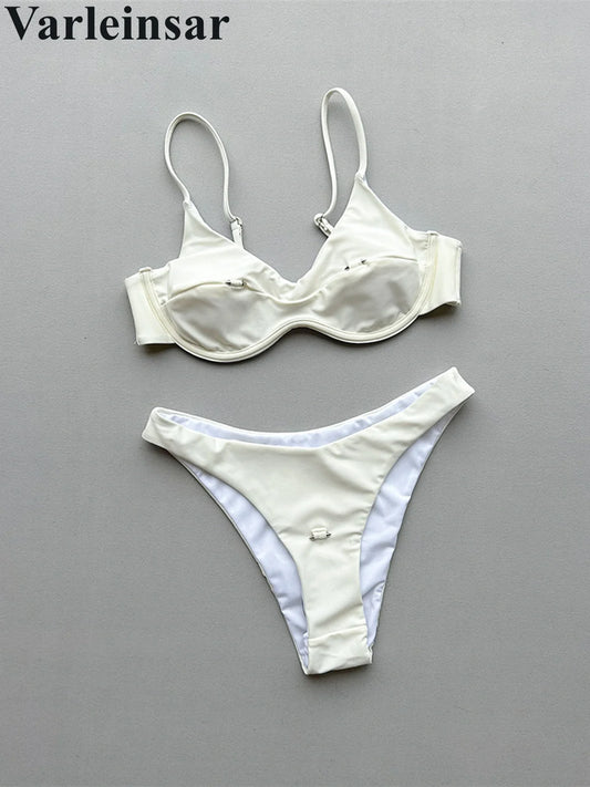 New Underwired Bikini Female Swimsuit Women Swimwear Two-Pieces Bikini Set Brazilian Padded Bather Bathing Suit Swim V7743